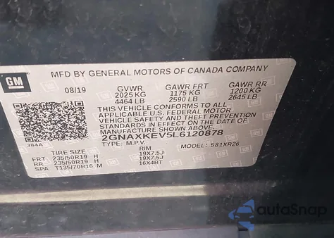 2020 Chevrolet Equinox Fwd Lt 1.5L Turbo from USA, damaged, VIN 2GNAXKEV5L6120878